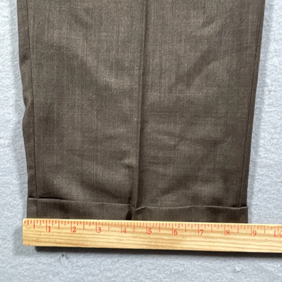Pantalones de vestir Axist para hombre talla 33x30 plisados con puños marrón oficina trabajo negocios Foto 4 de 4