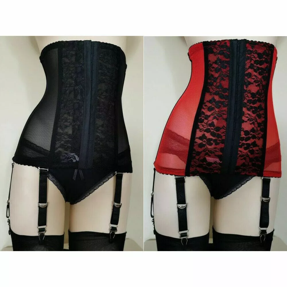 Women Firm Shaping Waist Cincher With Removable Garter Belt 6 Straps Metal  Clips