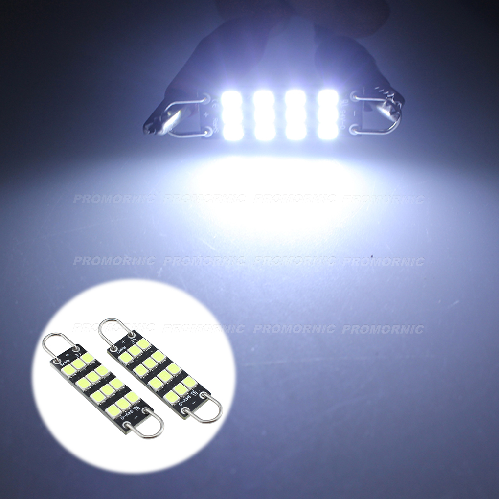 Light Bulb Ridged 6000K White Festoon 44mm 562 12-SMD Rigid Loop LED Dome Door Interior ...