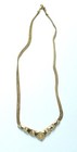 Vintage Gold Tone Necklace Monet Brand V Pendnat Style Design Chain Jewelry J780