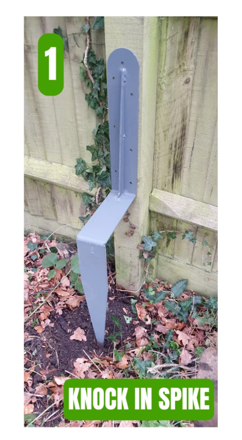 RSL Easy Fence Post Repair - Support Offset In Spike Goes Past Old Concrete - Image 3 of 4