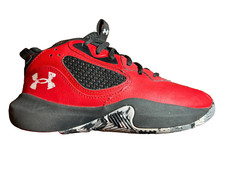 YOUTH Sz 4Y Under Armour Lockdown 6 GS 'Red Black' 3025617-600