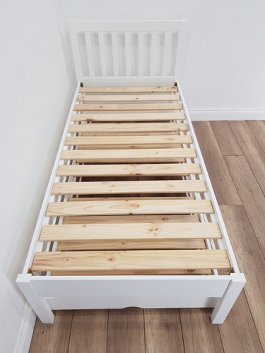 SINGLE BED FRAME Trundle Bed White Pine Bannister Headboard Slats FREE DELIVERY - Picture 2 of 20