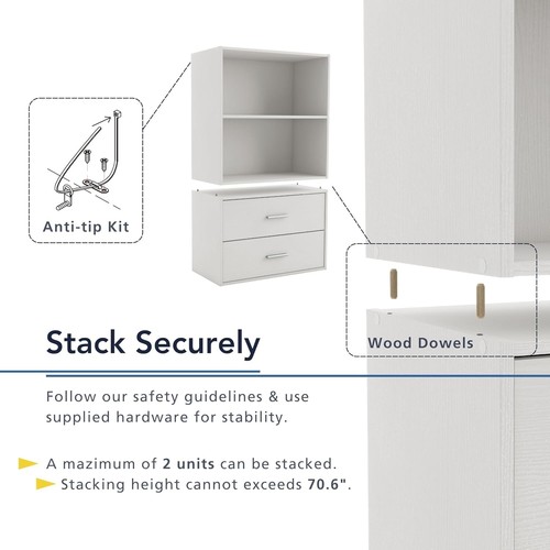 Stylish 2-Drawer Stackable Storage Cabinet in Taupe Grey – Versatile Organizer - Picture 6 of 12