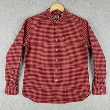Levis Vintage Check Flannel Mens Large Red Cotton White Tab Long Sleeve Western