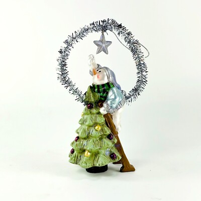 Frosty Snowman Reaches For Star 2003 Holiday Ornament Costco Vintage-Style C42