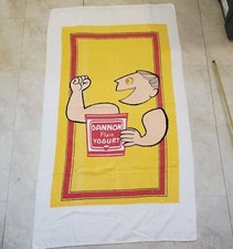 Vintage Dannon Yogurt Advertisement Bath Beach Pool Towel Size 58"x33" -USA MADE