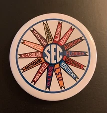 SEC 2.25" Conference Button  College Football Southesstern Pin Florida Gators