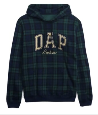 NEW Dapper Dan GAP DAP Harlem Green Plaid 2022 Hoodie Limited Edition Sz XL Rare