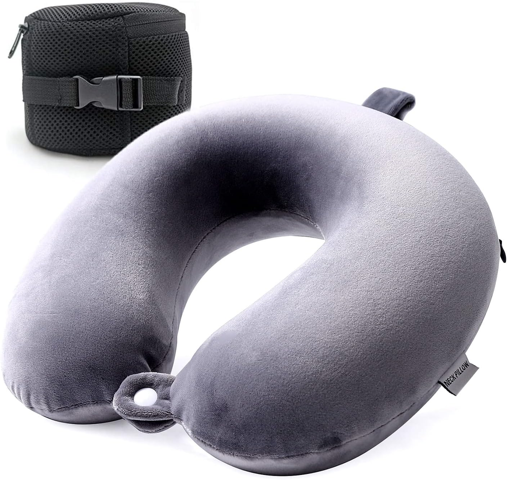 Travel Pillow, Memory Foam Neck Pillow- Head Neck Support Airplane Pillow for Tr