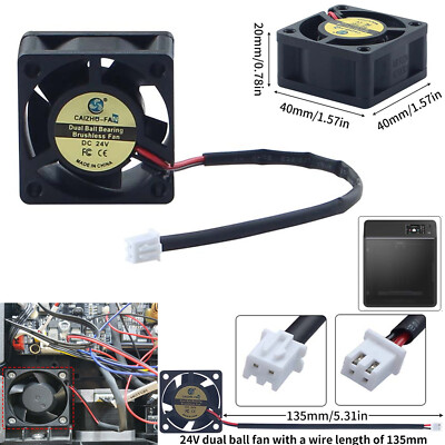 Für Flashforge AD 5M Pro 3D Drucker 4020 24V Dual Ball Luftreinigungsventilator