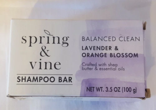 Spring & Vine Eco Friendly Shampoo Bar - Lavender & Orange Blossom - New