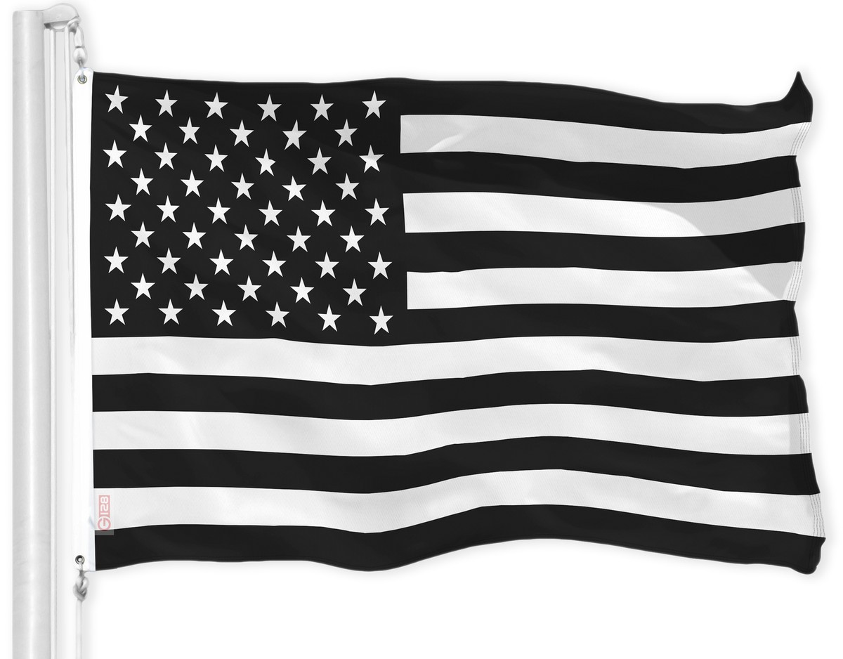 G128 American USA Black/White Flag 3x5 Ft Printed 150D Polyester