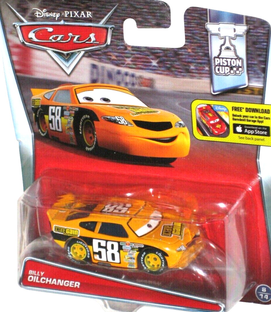 Disney Cars Movie Billy Oilchanger Octane Gain Piston Cup 1:55