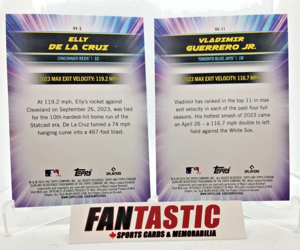 2024 Topps Stadium Club Insert Card YOU PICK  - Virtuosos of Velocity - Image 2 of 2