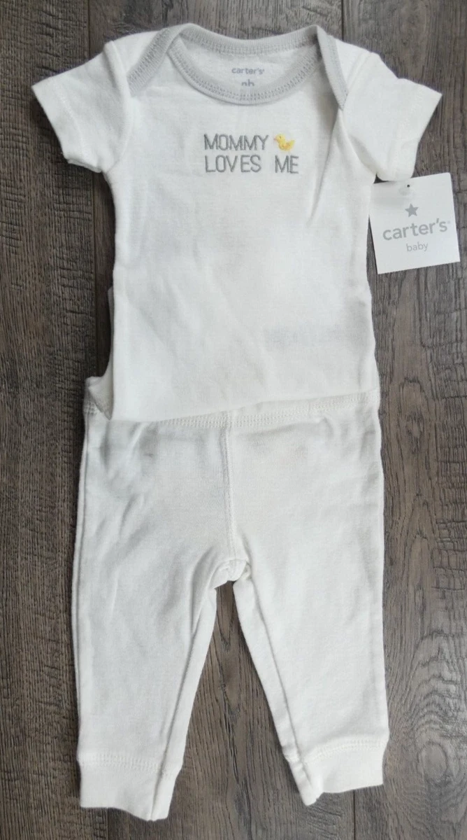 Baby Girl Boy Clothes New Carter s Newborn 2pc Mommy Loves Me Duck Outfit