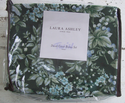 Laura Ashley Bramble Floral 5-Piece Bonus Set~Twin Duvet Cover+4 Pillow Covers