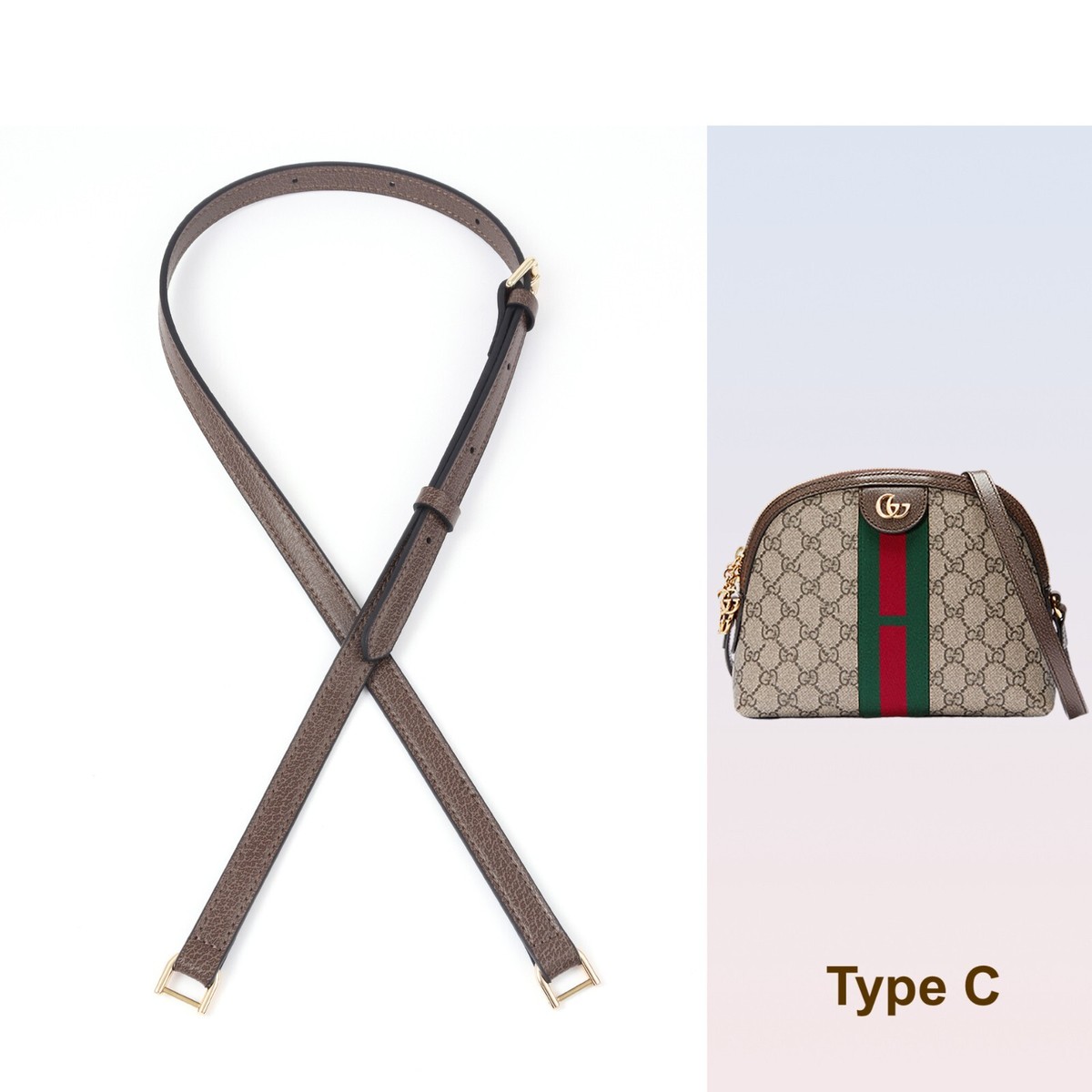 New Real Leather Crossbody Shoulder Strap No Brand Gucci