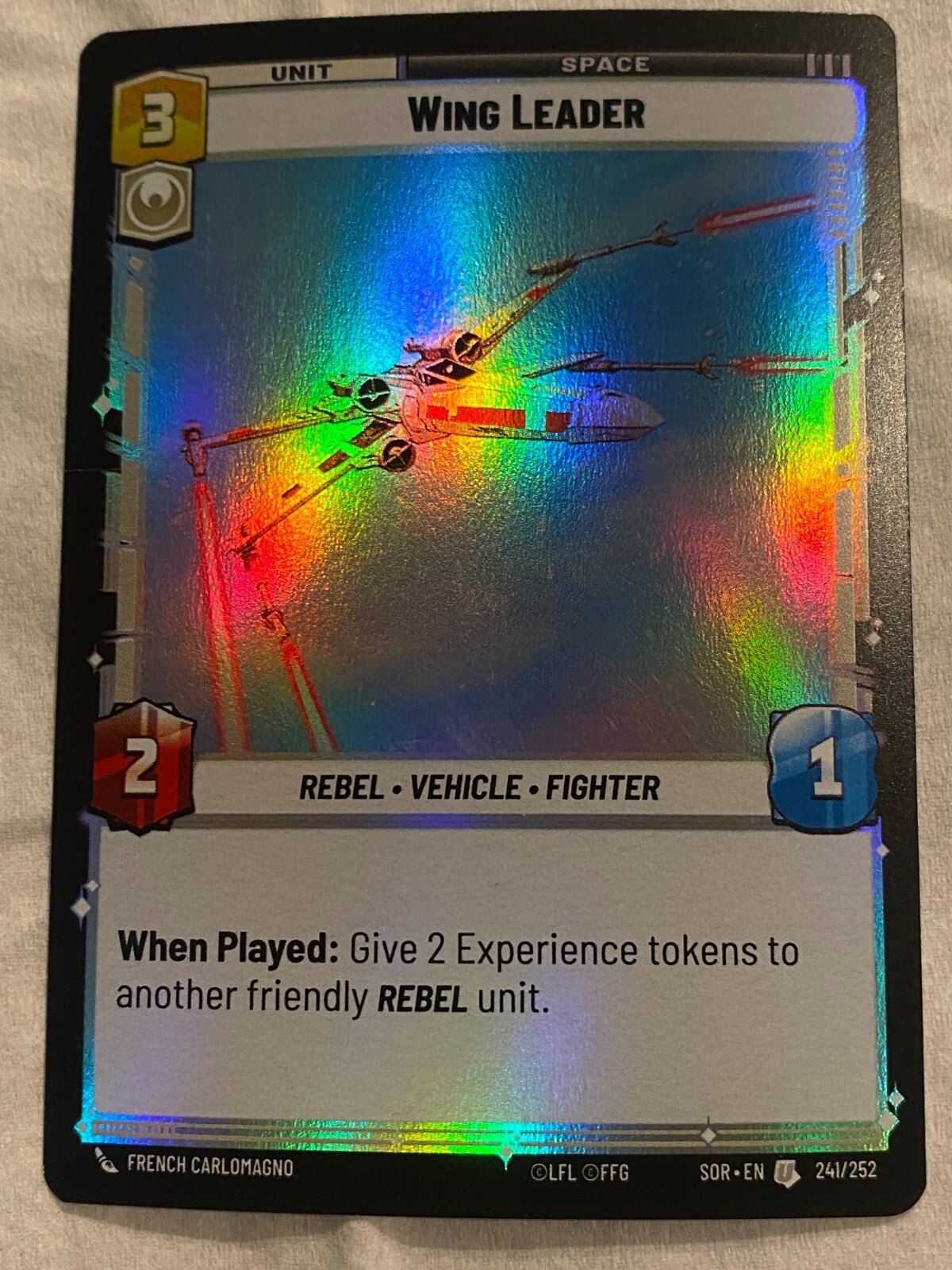 STAR WARS UNLIMITED TCG SoR WING LEADER Unc Foil NM