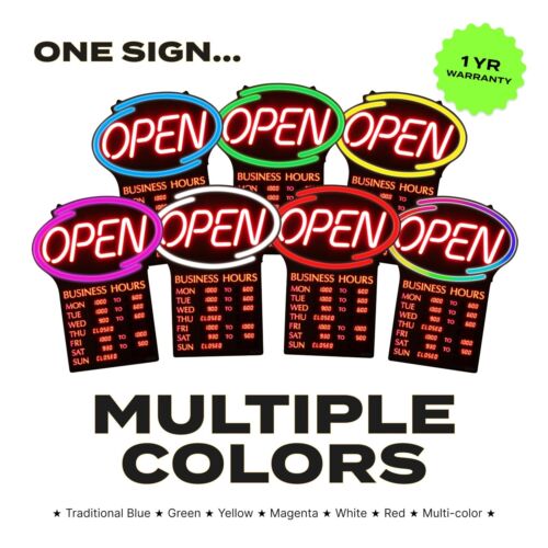 Pro-Lite *Refurb* LED Open Sign with Business Hours Prog - OPEN BOLD-Q - Picture 4 of 8
