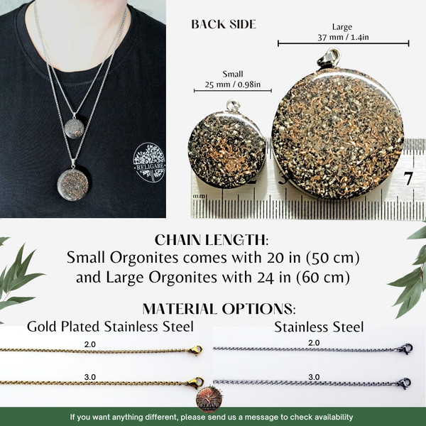 Alternate view of Flower Life Custom Orgone Necklace. Amulet For Meditation, Chakra Balance Emf