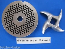 #8 x 1/8" Fine Grind PLATE & KNIFE Meat Grinder Grinding SET *Stainless Steel*