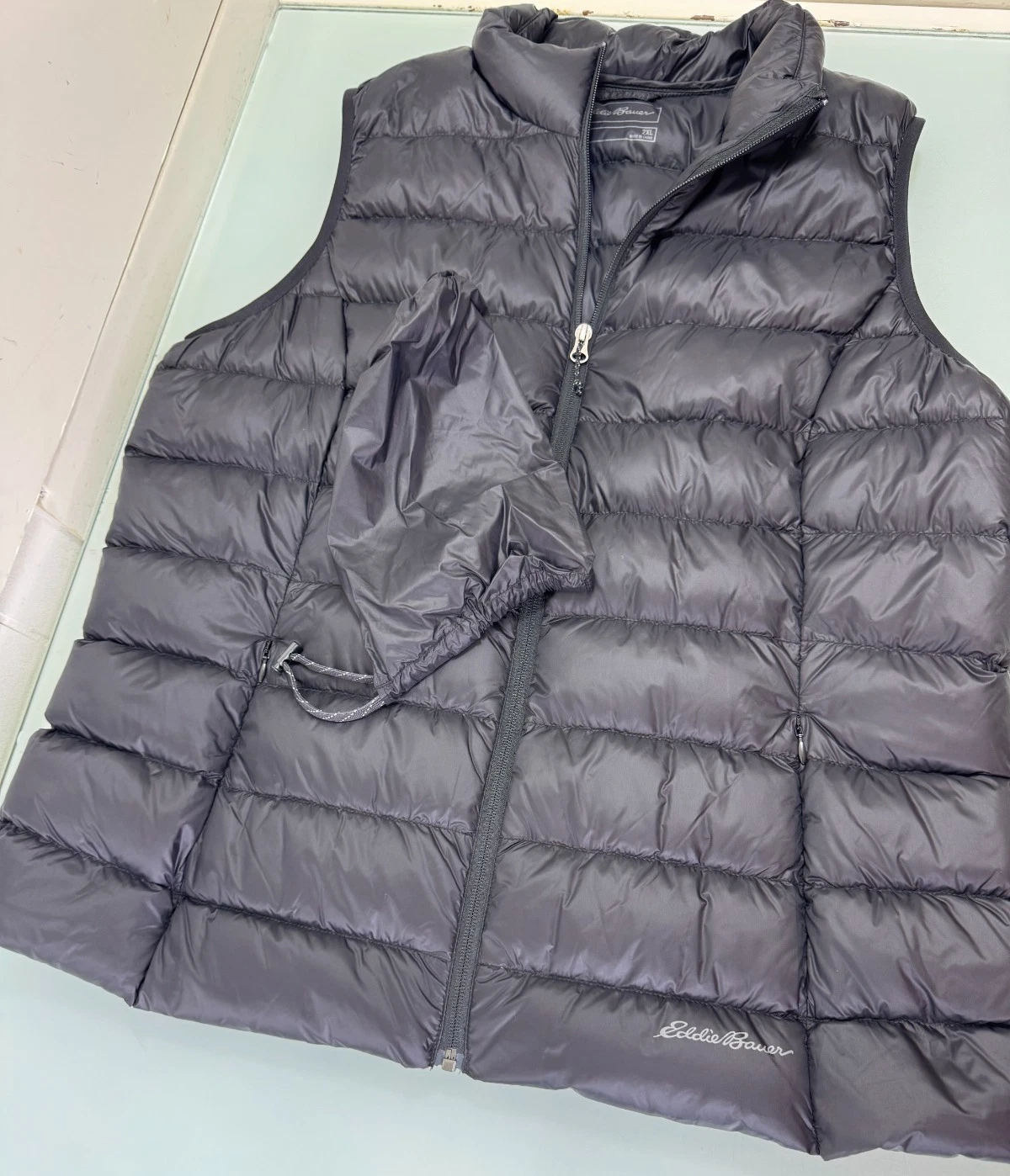 Eddie Bauer Down Filled Puffer Vest Jacket Mens 2XL XXL EB650 Packable Gorpcore