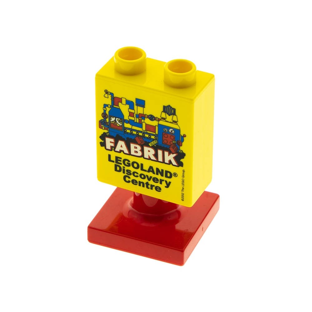 1x Lego Duplo special brick yellow 1x2x2 factory 2012 stand red 4375 4066pb422
