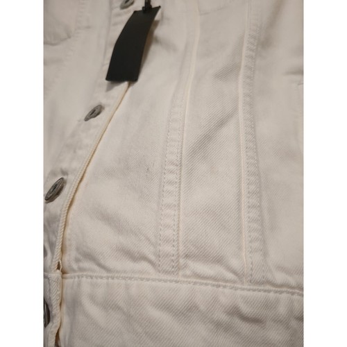 Gilet Vince bianco denim jeans colletto tasche anteriori donna taglia S DV1779011 nuovo con etichette - Foto 3 di 7