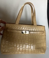 1990s Furla croc-embossed top-handle Leather satchel
