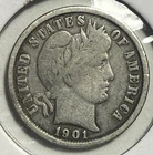 1901-P Barber Dime - (10-12)