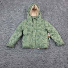 Minecraft Jacket Boys 7 Green Hooded Quilted Sherpa Lined Puffer Coat NWT