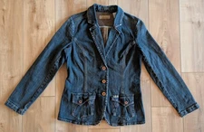 Vintage 90’s Levi Strauss Signature Women’s Blazer Jacket Stretch Denim Sz Med