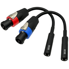 CNCESS Speakon Male to 1/4 Inch Speaker Cable Adapter, 6 Inch Speakon to 6.35Mm