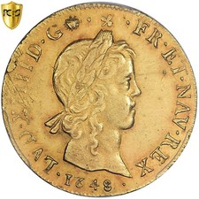 France, Louis XIV, Double louis d'or à la mèche longue, 1648, Montpellier