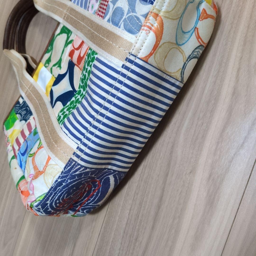 Patchwork design handbag tote bag medium size - image 10