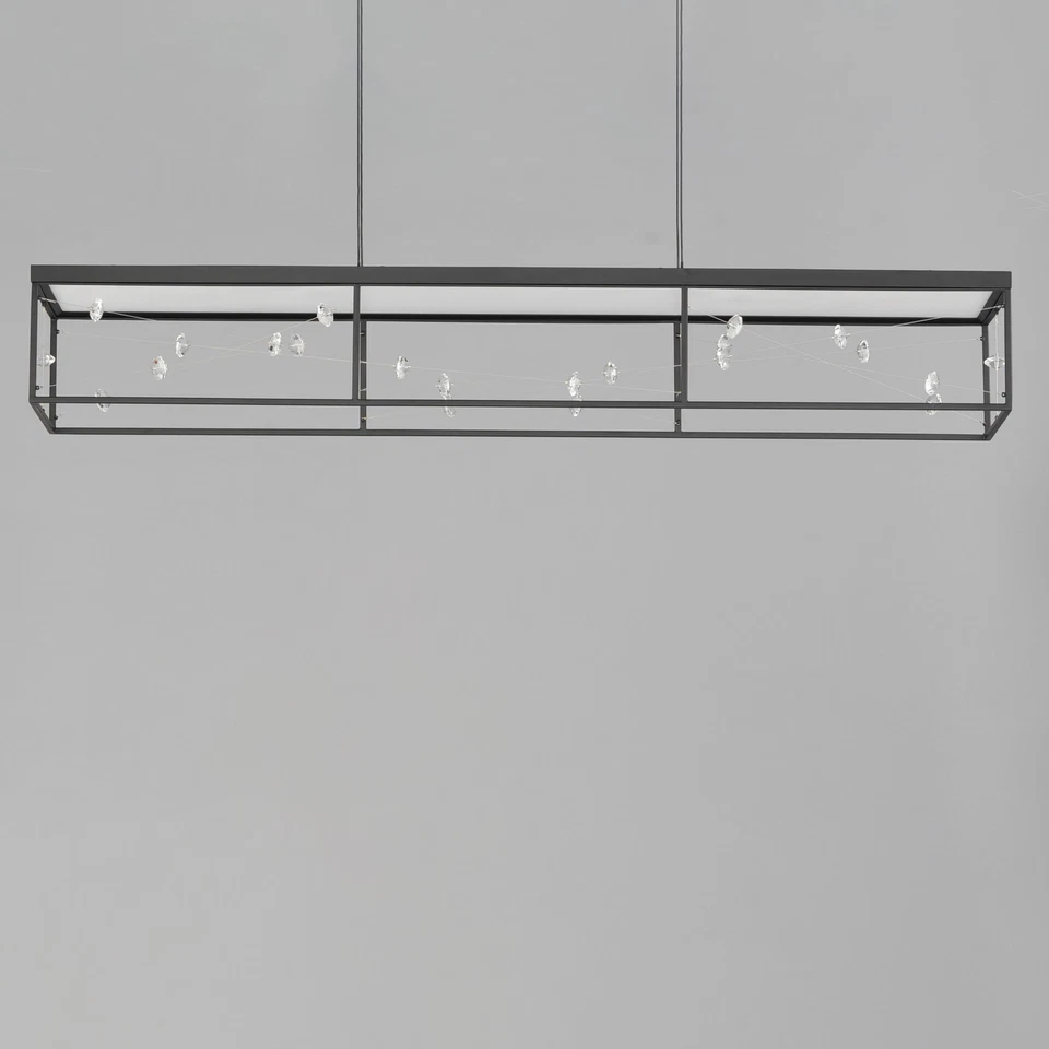 ET2 E21256-20 Araña Lineal Cristal LED Enredado 48"W - Negra Foto 4 de 4