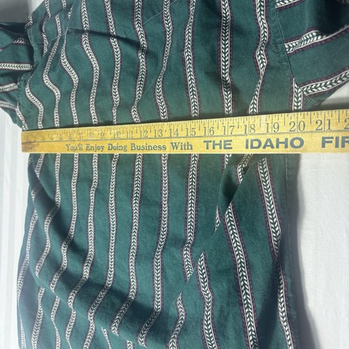 Camisa vaquera de colección Wrangler azteca occidental para hombre mediana a rayas botones cuello banda - Imagen 14 de 16