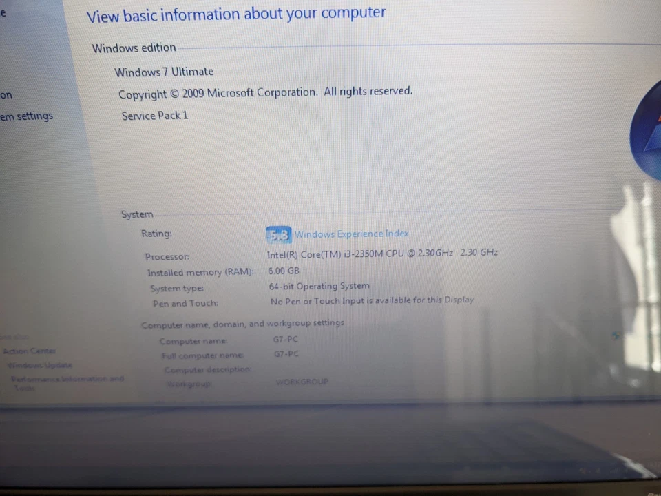 HP Pavilion g7-1310us 17"- i3-2350M, 4GB Ram, 320gb HD, Windows 7 Ultimate - Image 3 of 4