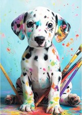 Cute Dog Diamond Painting Kits for Adults, 5D Dalmatian Diamond Art Kits for Beg