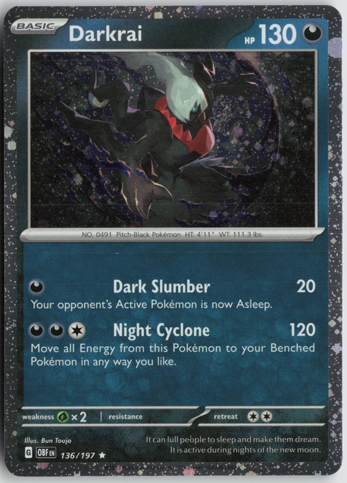 Darkrai (Cosmos Holo) Rare Holo Miscellaneous Cards 136/197 NM Bun Toujo