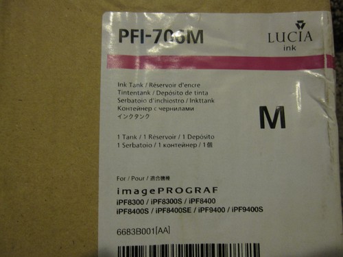 Canon PFI-706M MAGENTA Original TINTENTANK (6683B001AA) OEM Original PFI706M - Bild 2 von 6