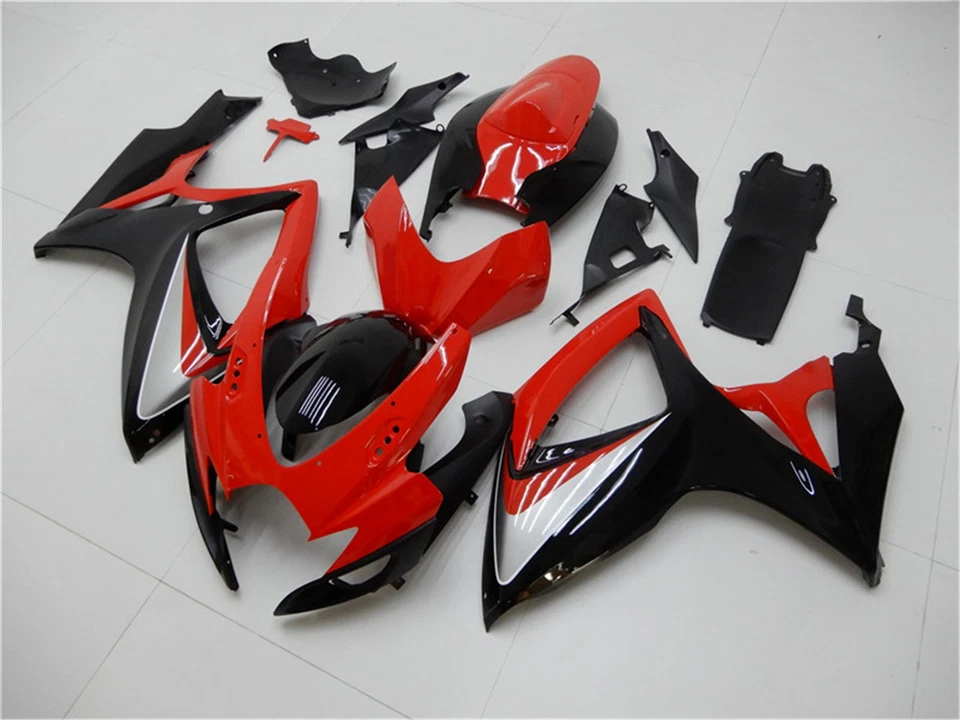 Carenado ABS rojo negro inyección EE. UU. apto para Suzuki 2006 2007 GSXR600 GSXR750 K6 Foto 3 de 4