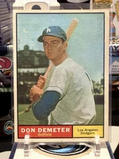 1961 Topps #23 Don Demeter Baseball Card Los Angeles Dodgers MJR 12V