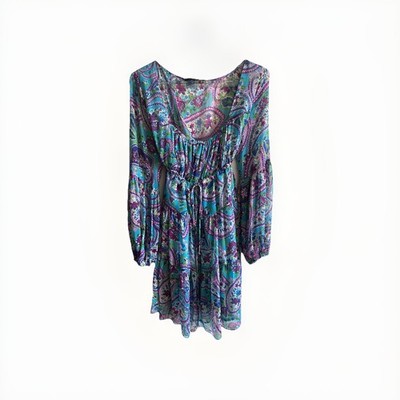 Phard women dress long sleeve  Floral  multicolor size M