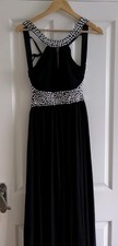 Quiz  WomensSize 10 Black Jewelled Prom Party Long Evening Dress Great Condition