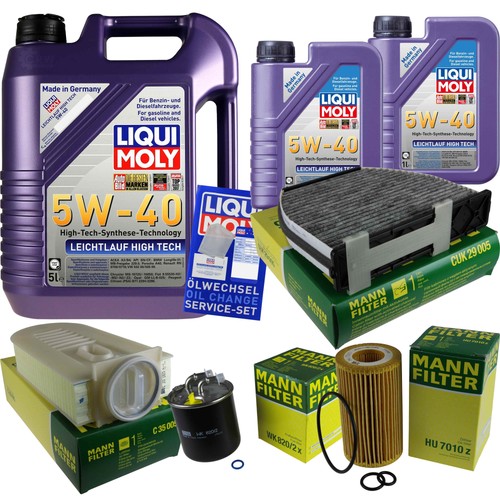 Kit De Inspección Completo LIQUI MOLY Para Mercedes Clase C T – Aceite 5W-30 7L + Filtros MANN (aceite, Aire, Polen)