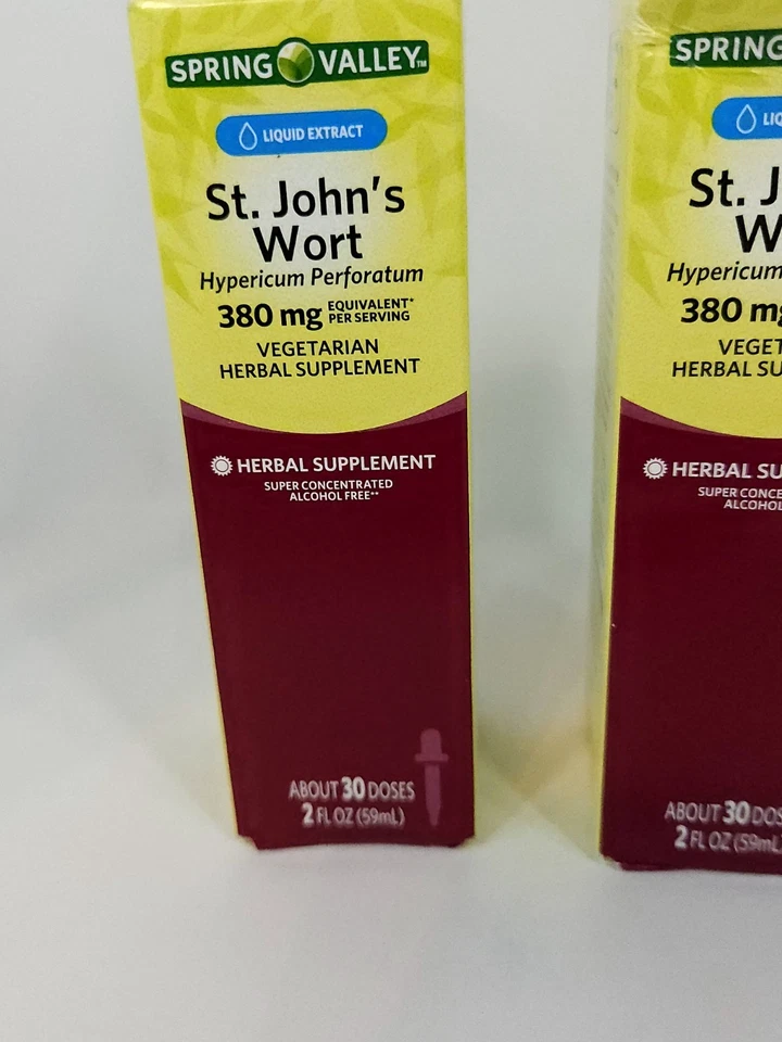 Extracto líquido de hierba de San Juan Spring Valley 380 mg 2 oz lote de 2 suplementos herbales Foto 3 de 4