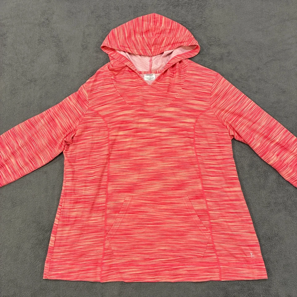 Sudadera Danskin Now Rosa a Rayas Ropa Activa Pullover Sudadera con Capucha Mujer Talla 3X Foto 2 de 4