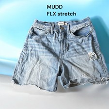 Mudd FLX Stretch High-Rise Distressed Denim Shorts Size 3, Laid-Back Vibes